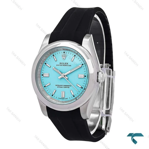 ساعت مردانه رولکس اویستر پرپچوال تیفانی بند رابر مشکی Rolex-6610-G