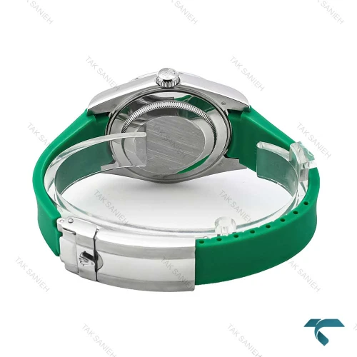 ساعت مردانه رولکس دیت جاست 2 بند رابر سبز Rolex-6613-G