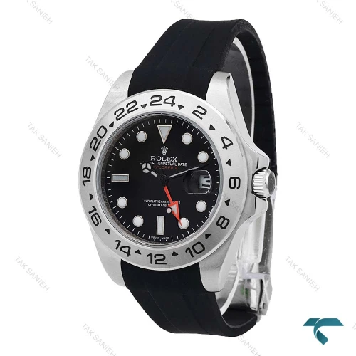 ساعت مردانه رولکس Explorer 2 بند رابر مشکی Rolex-6616-G