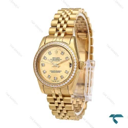 ساعت زنانه رولکس تمام طلایی دورنگین Rolex-6628-L