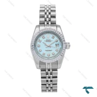 ساعت زنانه رولکس استیل صفحه آبی آسمانی Rolex-6629-L