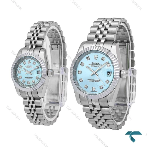 ساعت ست رولکس استیل صفحه آبی آسمانی Rolex-6631-S