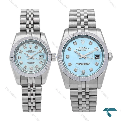 ساعت ست رولکس استیل صفحه آبی آسمانی Rolex-6631-S