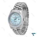 ساعت مردانه رولکس دی دیت استیل صفحه آبی Rolex-6634-G