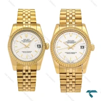 ساعت ست رولکس طلایی صفحه سفید خطی Rolex-6638-S