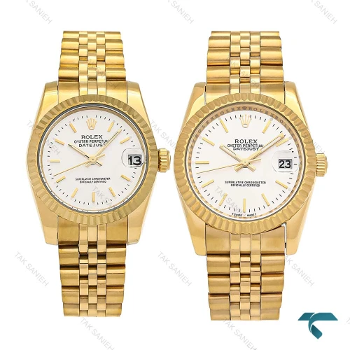 ساعت ست رولکس طلایی صفحه سفید خطی Rolex-6638-S