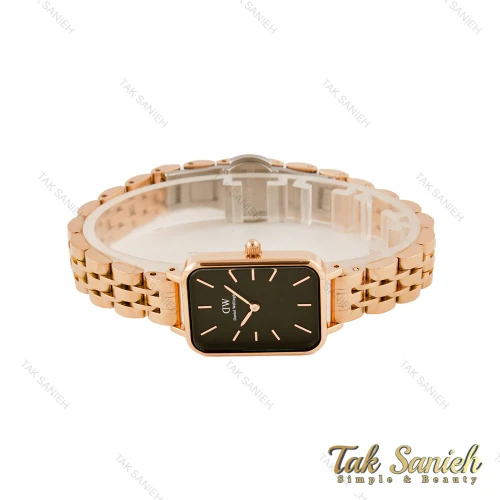 ساعت دنیل ولینگتون زنانه مستطیلی رزگلد صفحه مشکی DW-5623-L