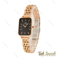 ساعت دنیل ولینگتون زنانه مستطیلی رزگلد صفحه مشکی DW-5623-L