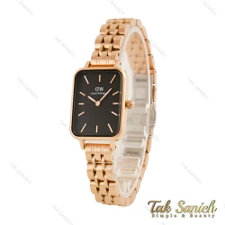 ساعت دنیل ولینگتون زنانه مستطیلی رزگلد صفحه مشکی DW-5623-L
