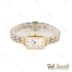 ساعت DW زنانه مستطیلی دورنگ طلایی ایندکس یونانی DW-5628-L