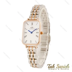 ساعت DW زنانه مستطیلی دورنگ رزگلد ایندکس رومی DW-5629-L