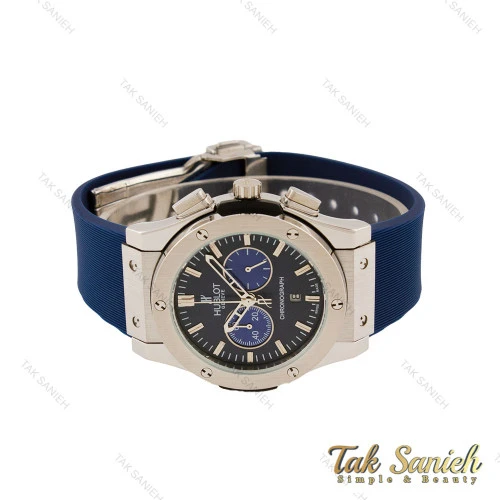ساعت هابلوت مردانه سه موتوره کرنوگراف سیلور سرمه ای Hublot-5641-G