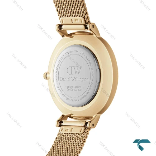 ساعت زنانه دنیل ولینگتون مینی گرد حصیری رزگلد ایندکس نگین DW-6639-24-L