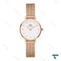 ساعت زنانه دنیل ولینگتون مینی گرد حصیری رزگلد ایندکس نگین DW-6639-24-L