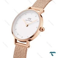 ساعت دنیل ولینگتون زنانه گرد حصیری مینی رزگلد DW-6640-28-L