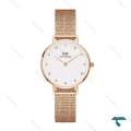 ساعت دنیل ولینگتون زنانه گرد حصیری مینی رزگلد DW-6640-28-L