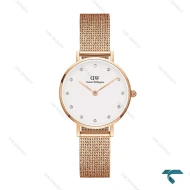 ساعت دنیل ولینگتون زنانه گرد حصیری مینی رزگلد DW-6640-28-L