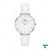 ساعت مچی دنیل ولینگتون زنانه سیلور بند چرم سفید متوسط DW-6642-L