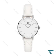ساعت زنانه دنیل ولینگتون سیلور بند چرم سفید اسمال DW-6643-L
