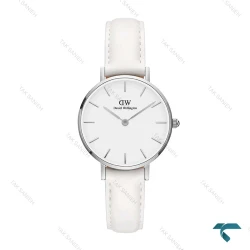 ساعت زنانه دنیل ولینگتون سیلور بند چرم سفید اسمال DW-6643-L