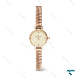 ساعت دنیل ولینگتون زنانه گرد حصیری مینی رزگلد صفحه نباتی DW-6648-L