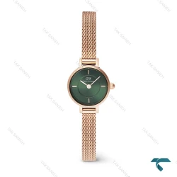 ساعت DW زنانه گرد حصیری مینی رزگلد صفحه سبز DW-6649-L