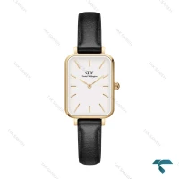 ساعت زنانه مستطیلی دنیل ولینگتون طلایی بند چرم DW-6651-L