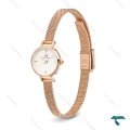 ساعت دنیل ولینگتون زنانه مینی گرد حصیری رزگلد صفحه سفید DW-6655-L