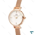 ساعت دنیل ولینگتون زنانه مینی گرد حصیری رزگلد صفحه سفید DW-6655-L