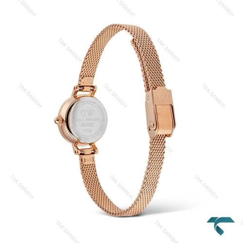 ساعت دنیل ولینگتون زنانه مینی گرد حصیری رزگلد صفحه سفید DW-6655-L