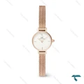 ساعت دنیل ولینگتون زنانه مینی گرد حصیری رزگلد صفحه سفید DW-6655-L