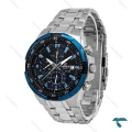 ساعت کاسیو ادیفایس EFR539 مردانه نقره ای صفحه آبی مشکی Casio-6667-G