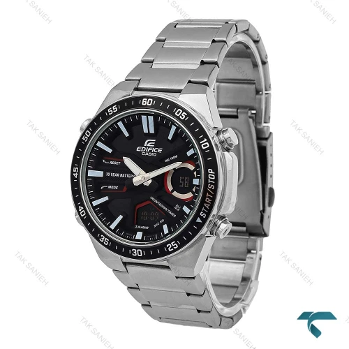 ساعت کاسیو ادیفایس EFV-C110 مردانه سیلور صفحه مشکی Casio-6670-G