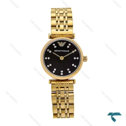 ساعت زنانه امپریو آرمانی مینی طلایی صفحه مشکی Armani-6681-L
