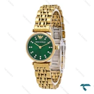 ساعت زنانه امپریو آرمانی مینی طلایی صفحه سبز Armani-6684-L