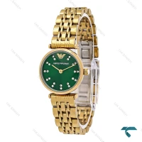 ساعت زنانه امپریو آرمانی مینی طلایی صفحه سبز Armani-6684-L