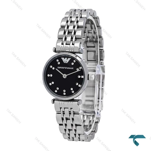 ساعت زنانه امپریو آرمانی مینی نقره ای مشکی Armani-6688-L