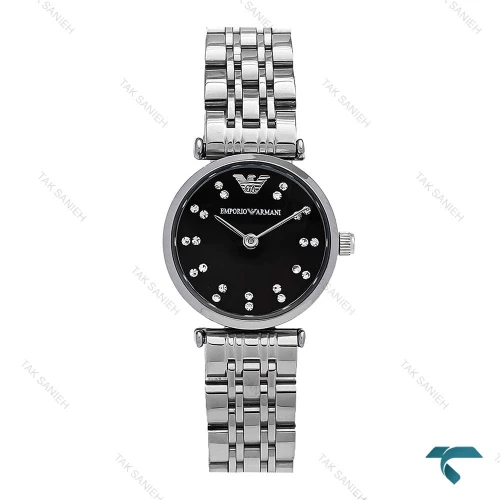 ساعت زنانه امپریو آرمانی مینی نقره ای مشکی Armani-6688-L
