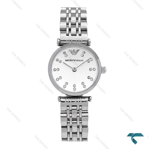 ساعت زنانه امپریو آرمانی مینی تمام نقره ای نگینی Armani-6694-L