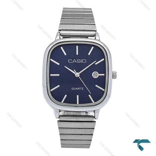 ساعت مچی مردانه کاسیو چهارگوش سیلور صفحه سرمه ای Casio-6706-G