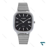 ساعت مردانه کاسیو جهارگوش سیلور صفحه مشکی Casio-6707-G