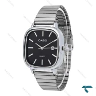 ساعت مردانه کاسیو جهارگوش سیلور صفحه مشکی Casio-6707-G