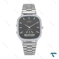 ساعت کاسیو چهارگوش مردانه سیلور صفحه دودی دوزمانه Casio-6709-G