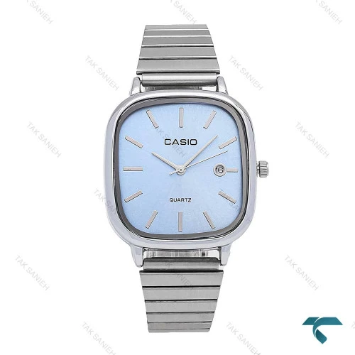 ساعت مردانه کاسیو چهارگوش سیلور صفحه آبی Casio-6710-G