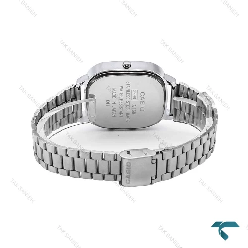 ساعت مردانه کاسیو دوزمانه چهارگوش سیلور صفحه تیفانی Casio-6712-G