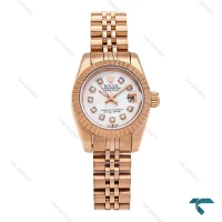 ساعت رولکس زنانه دیت جاست رزگلد صفحه سفید اسمال Rolex-6736-L