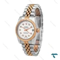 ساعت زنانه رولکس دو رنگ رزگلد صفحه سیلور مدیوم Rolex-6737-L