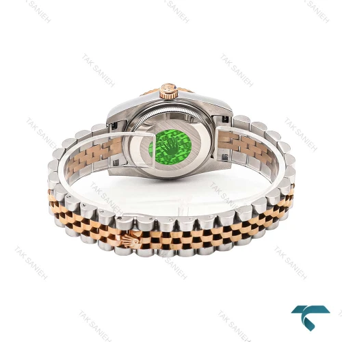 ساعت زنانه رولکس دو رنگ رزگلد صفحه سیلور مدیوم Rolex-6737-L