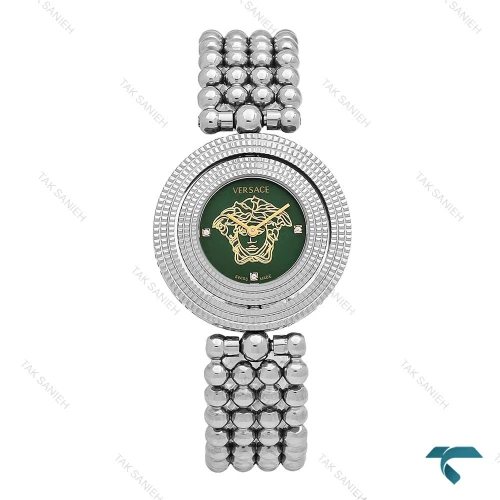 ساعت زنانه ورساچه قاب چرخان سیلور صفحه سبز Versace-6746-L