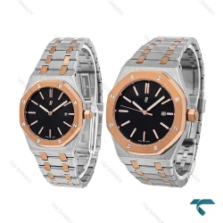 ساعت مچی ای پی ست دورنگ رزگلد صفحه مشکی AP-6756-S